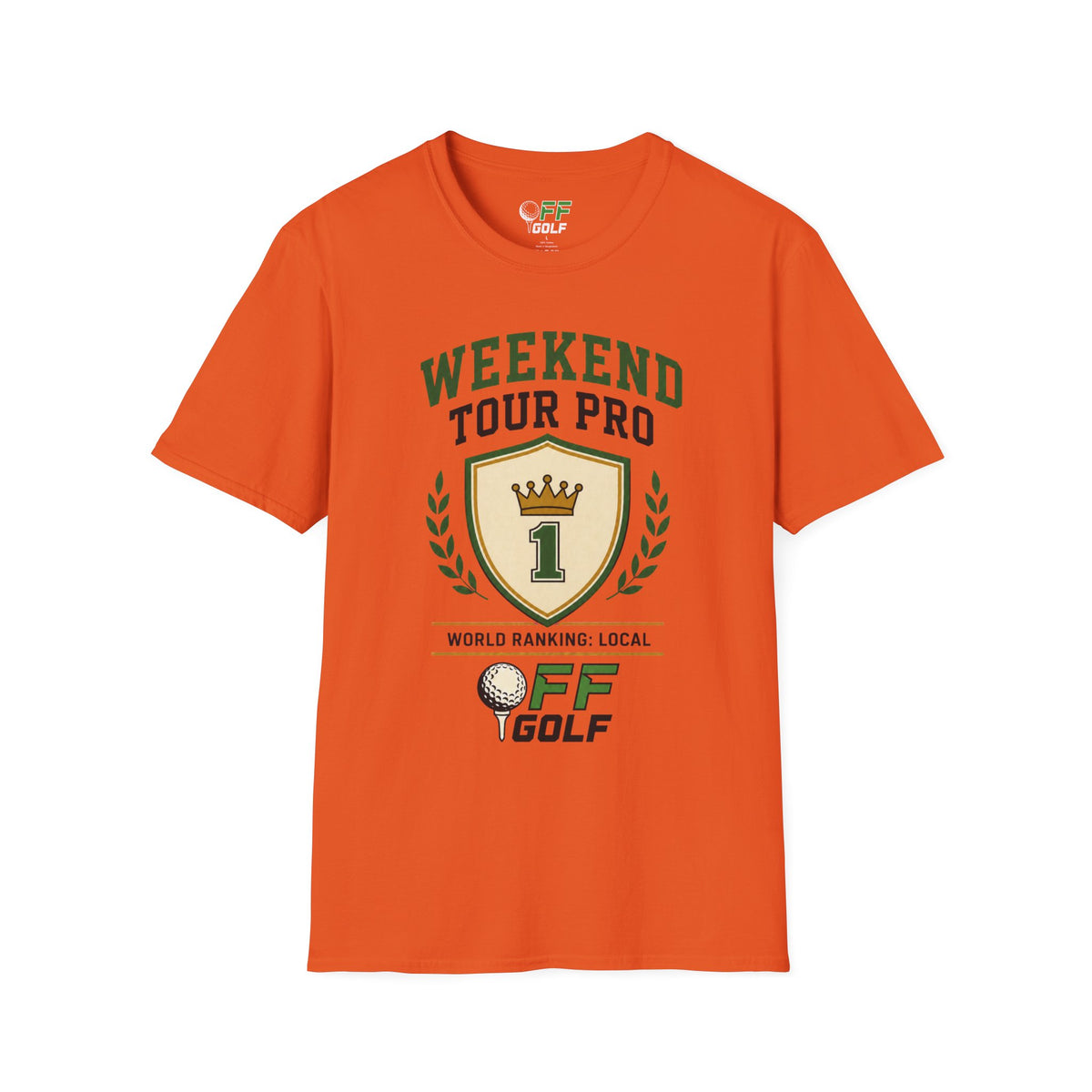 Weekend Tour Pro Golf T-Shirt — "Weekend Tour Pro" Crest Tee for Casual Golfers (16 colors)