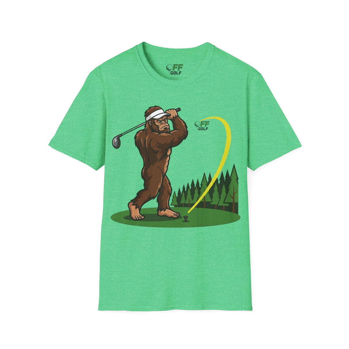 Sasquatch Golf Graphic T-Shirt — Bigfoot Golfer Funny Tee (16 colors)
