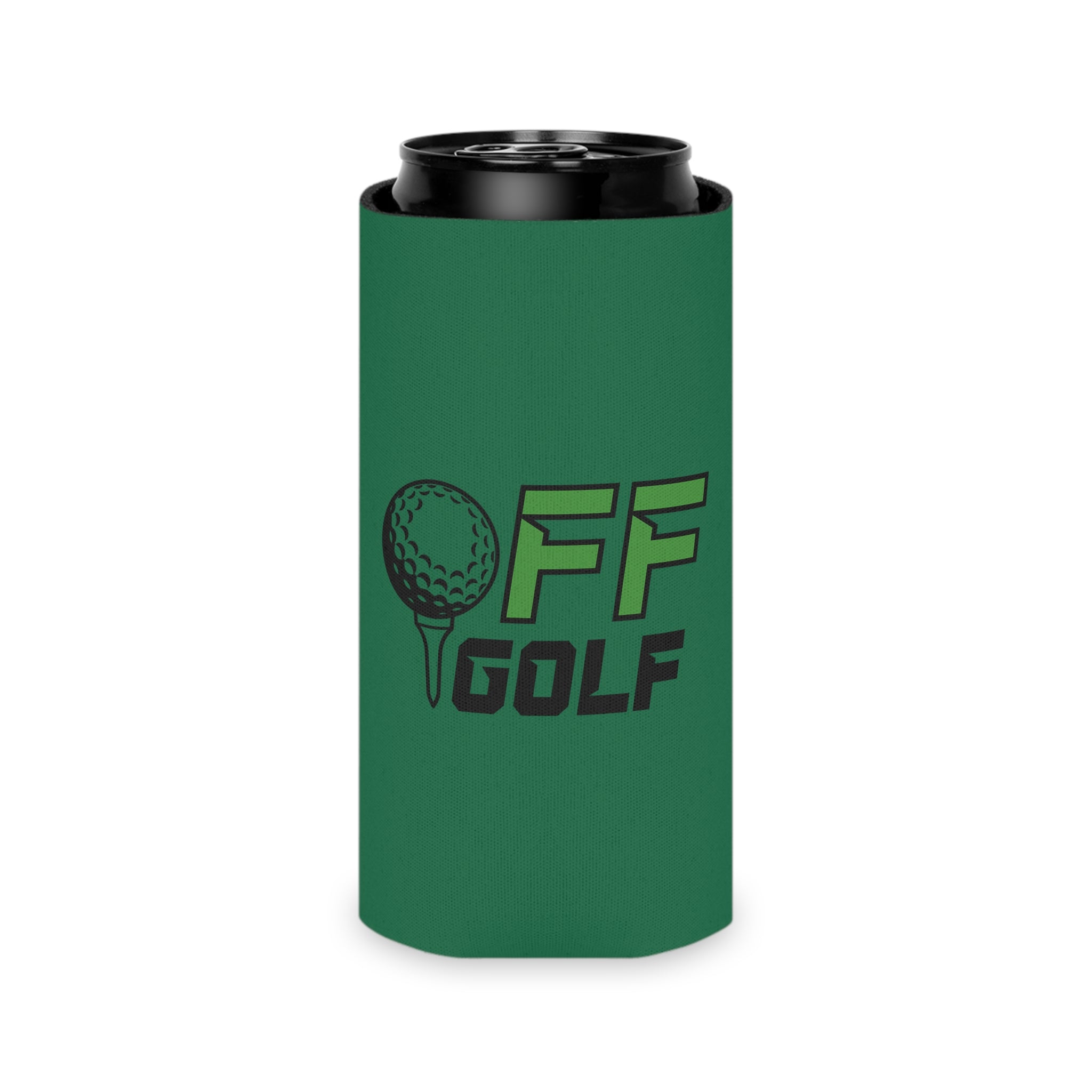 Can Cooler — "Only Fore Fun Golf" QR Code Beverage Cooler - Green