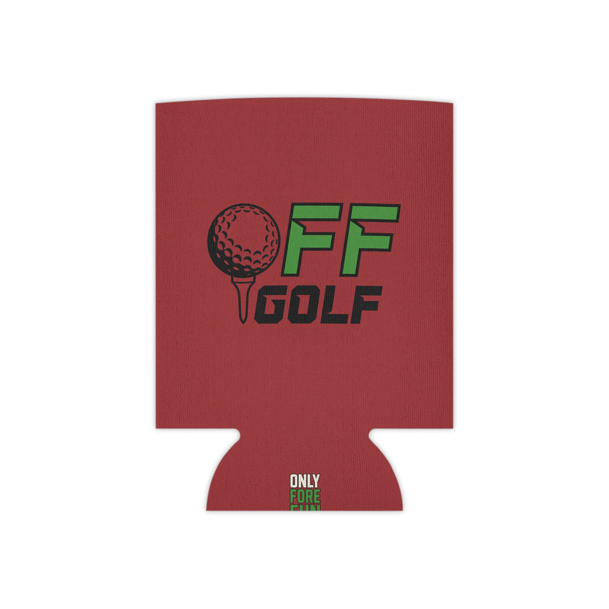 Can Cooler — "Only Fore Fun Golf" QR Code Beverage Cooler - Red