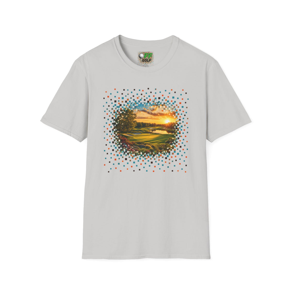 Sunset Golf Course T-Shirt — Scenic Fairway Sunset Graphic Tee (15 Colors)