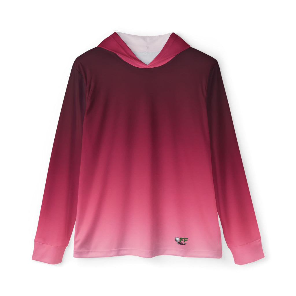 Golf Hoodie — Maroon to Pink Ombre Pullover Performance Hoodie