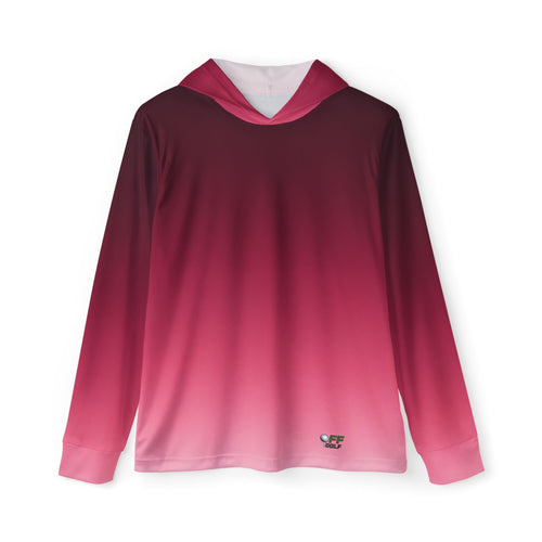 Golf Hoodie — Maroon to Pink Ombre Pullover Performance Hoodie