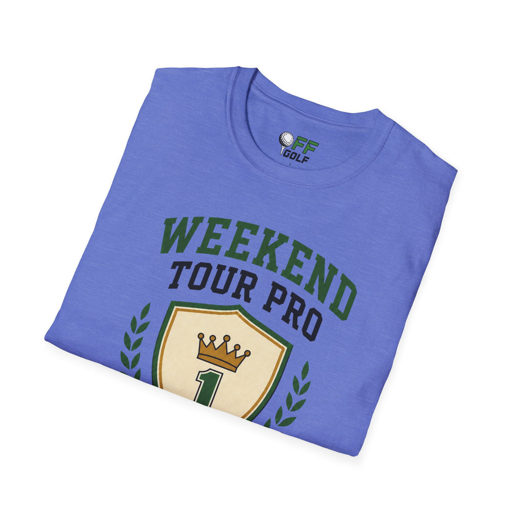 Weekend Tour Pro Golf T-Shirt — "Weekend Tour Pro" Crest Tee for Casual Golfers (16 colors)