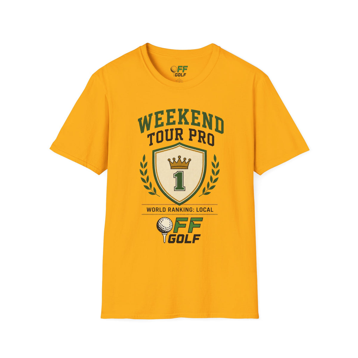 Weekend Tour Pro Golf T-Shirt — "Weekend Tour Pro" Crest Tee for Casual Golfers (16 colors)