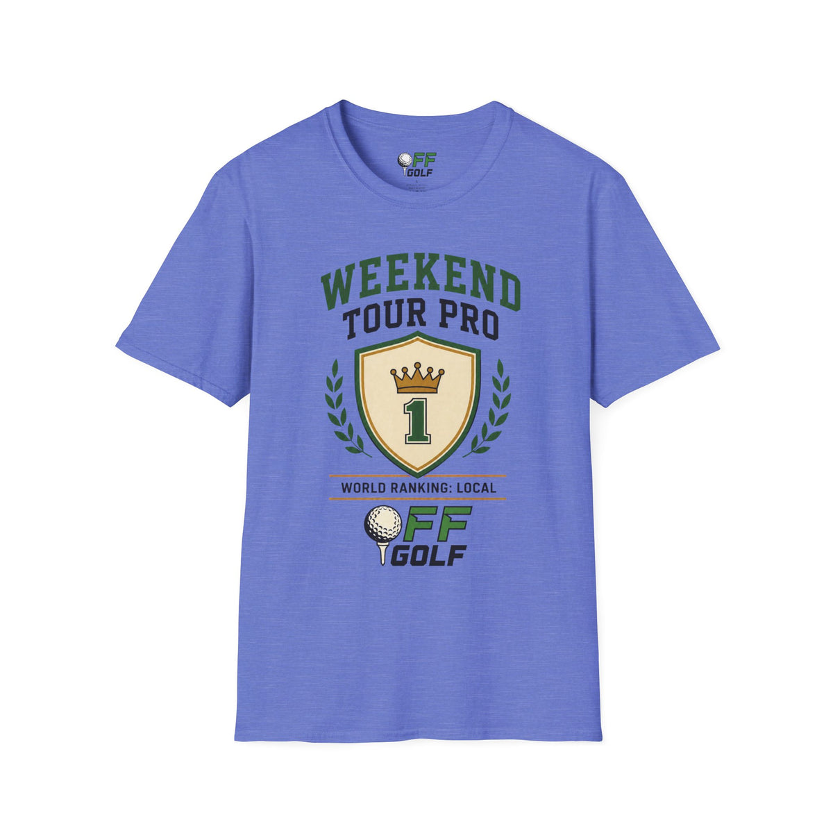 Weekend Tour Pro Golf T-Shirt — "Weekend Tour Pro" Crest Tee for Casual Golfers (16 colors)
