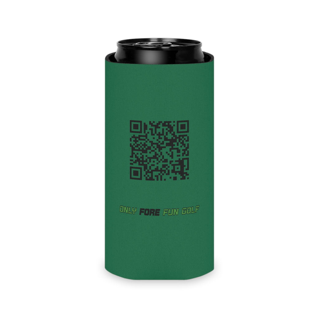Can Cooler — 'Take the Fun Seriously' Beverage Cooler with QR Code Design - Green