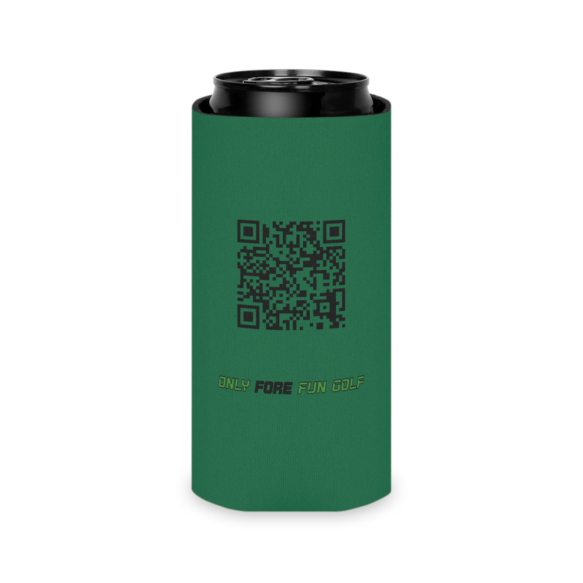 Can Cooler — 'Take the Fun Seriously' Beverage Cooler with QR Code Design - Green