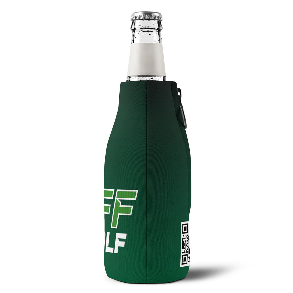 Golf Zip-Up Bottle Cooler Sleeve – "Off Golf" Neoprene Can Cooler with Zipper