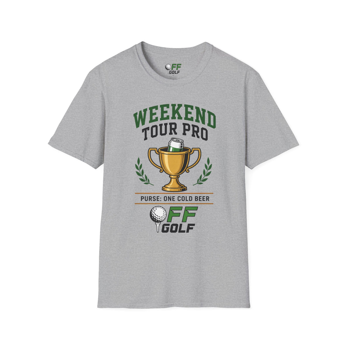 Weekend Tour Pro T-Shirt — Golf Trophy & Beer Graphic (16 Colors)