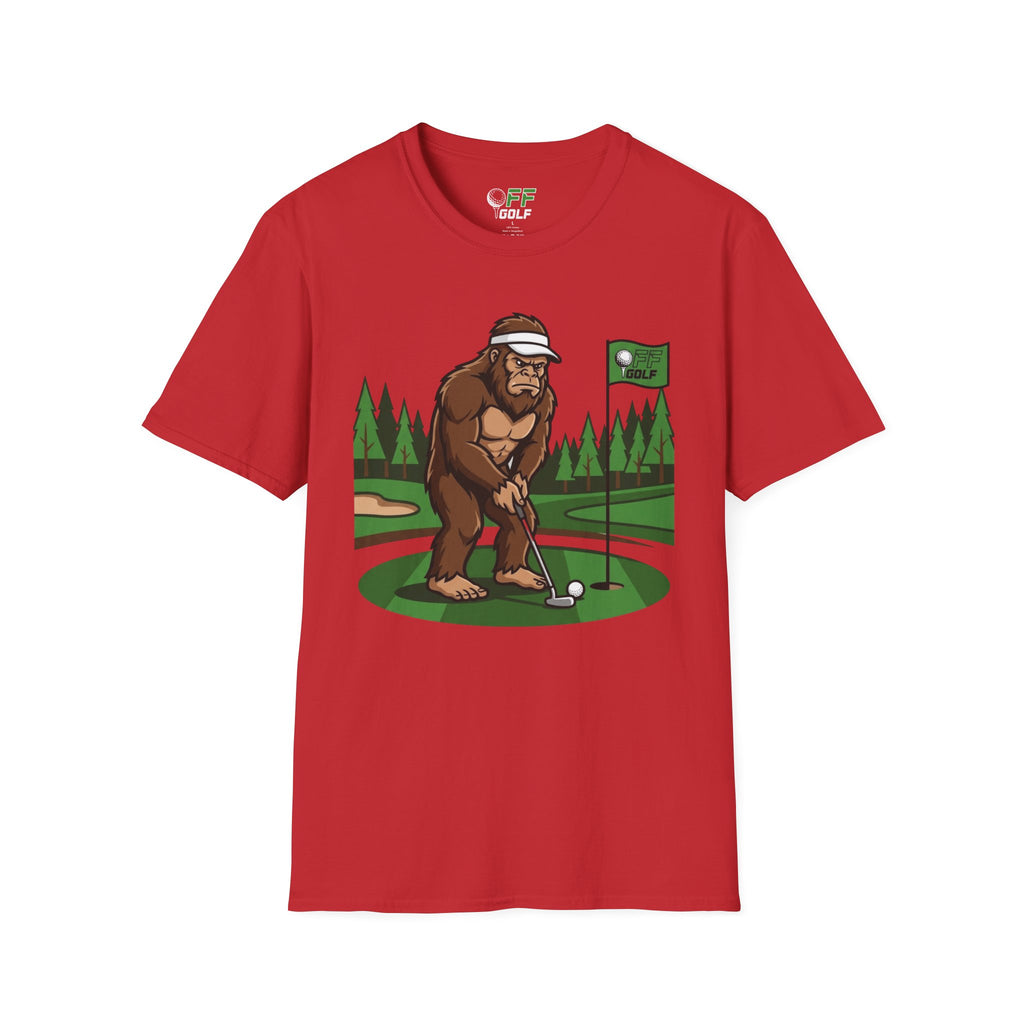 Bigfoot Golfer T-Shirt — Funny Sasquatch Putting Design Tee (16 colors)