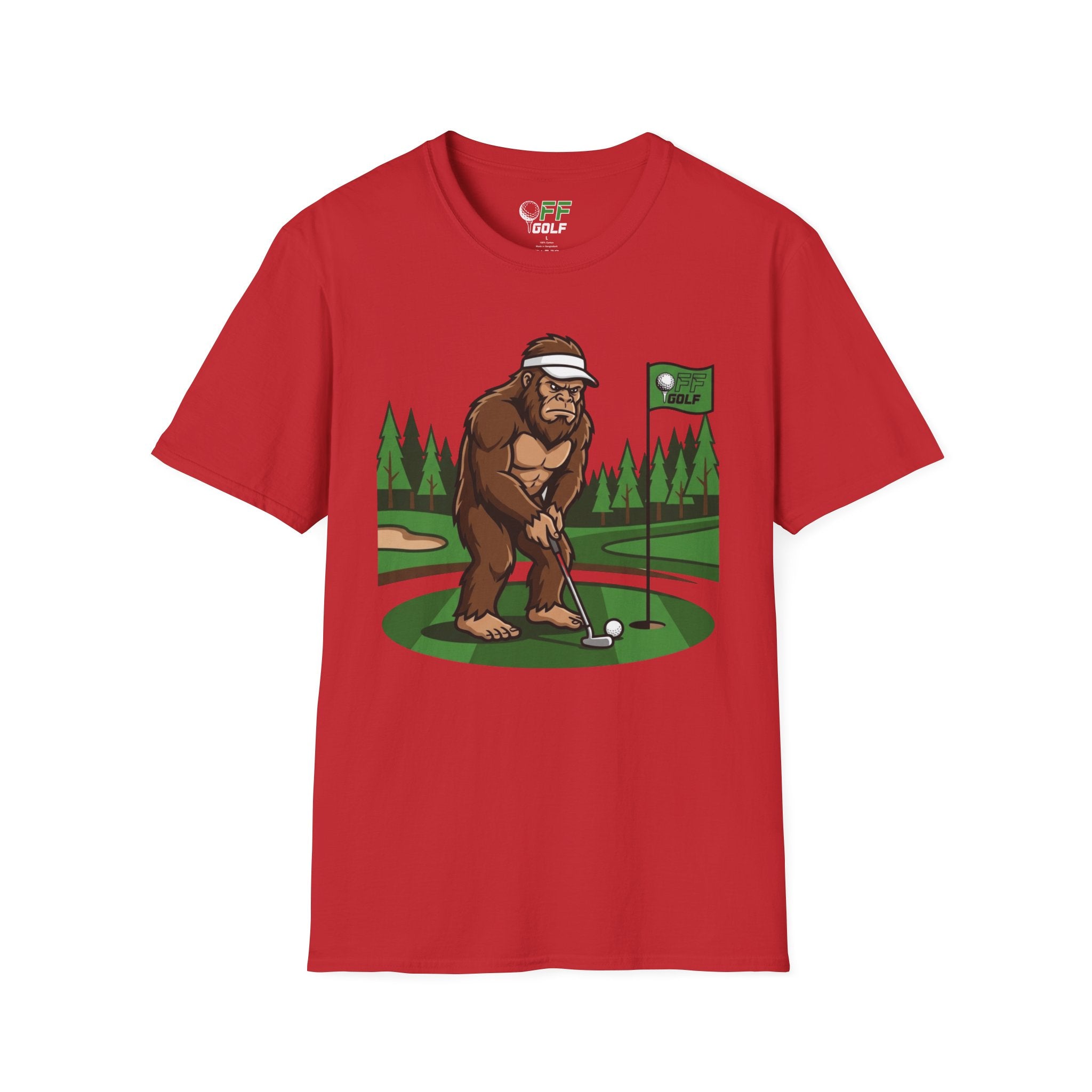 Bigfoot Golfer T-Shirt — Funny Sasquatch Putting Design Tee (16 colors)