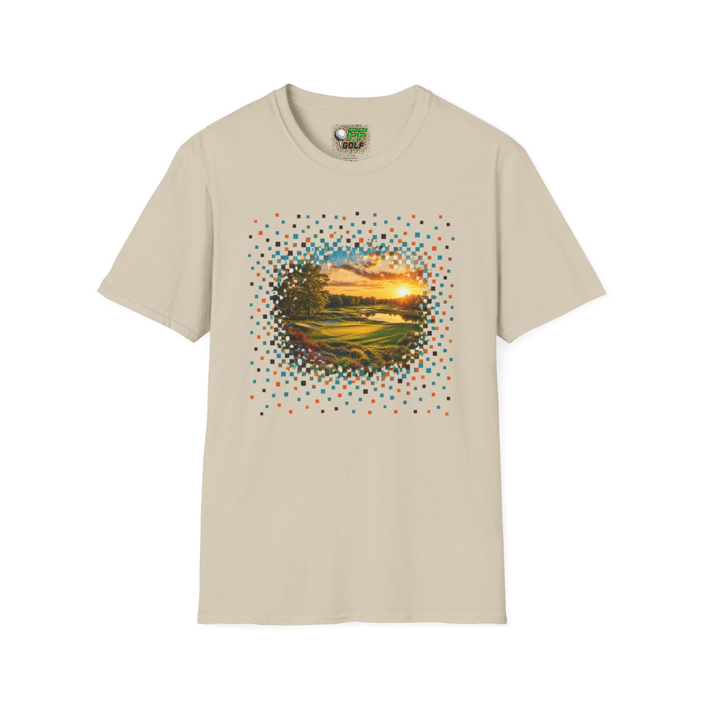 Sunset Golf Course T-Shirt — Scenic Fairway Sunset Graphic Tee (15 Colors)