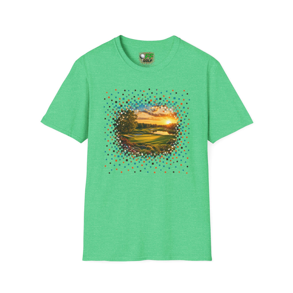 Sunset Golf Course T-Shirt — Scenic Fairway Sunset Graphic Tee (15 Colors)