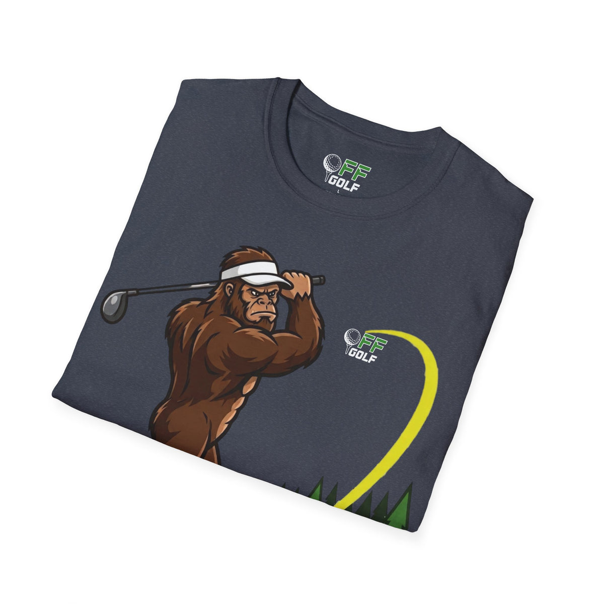 Sasquatch Golf Graphic T-Shirt — Bigfoot Golfer Funny Tee (16 colors)