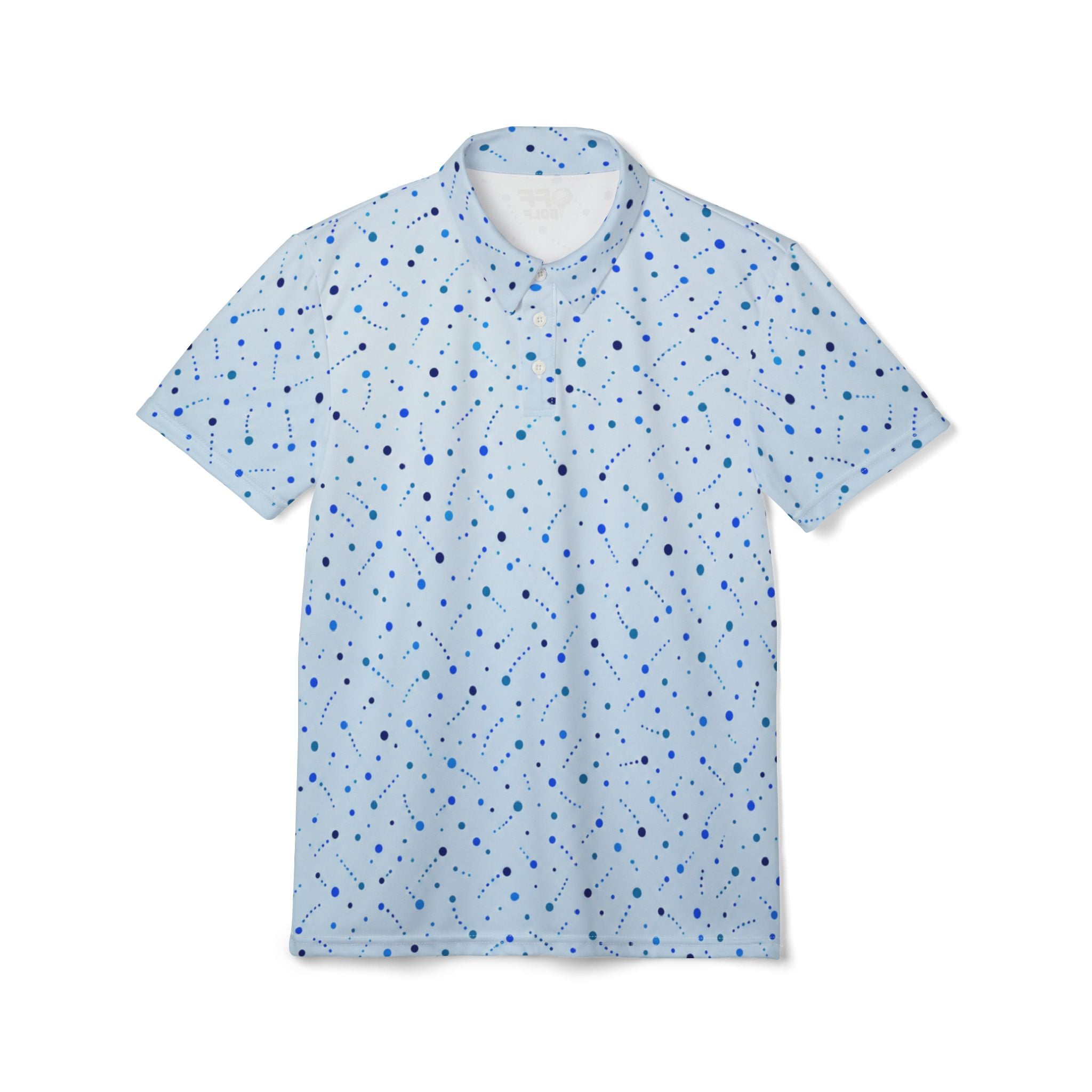 Golf Polo Shirt - Blue Confetti Dots Performance Polo Shirt