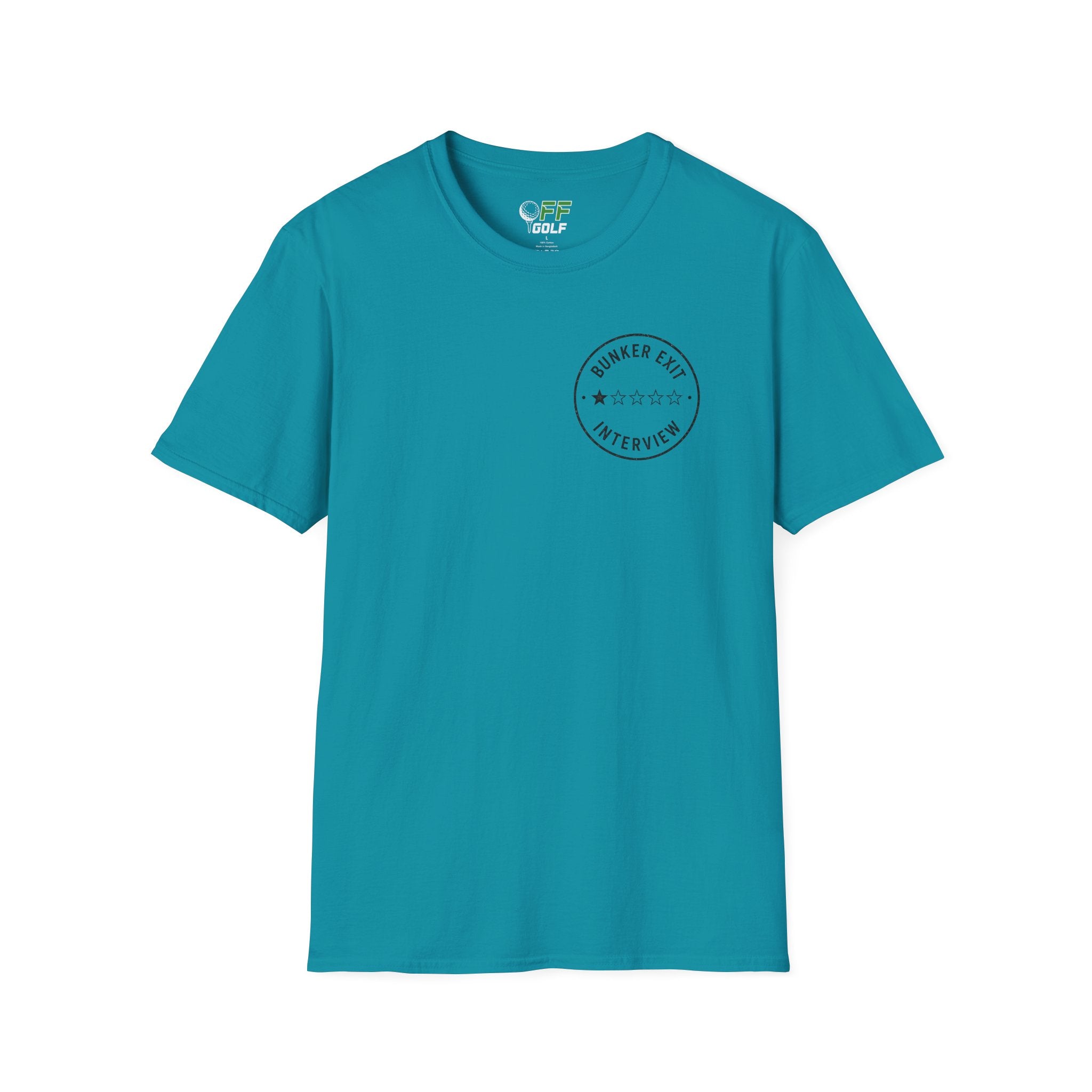 Bunker Exit Interview T-Shirt — Minimal Badge Graphic Tee (16 Colors)