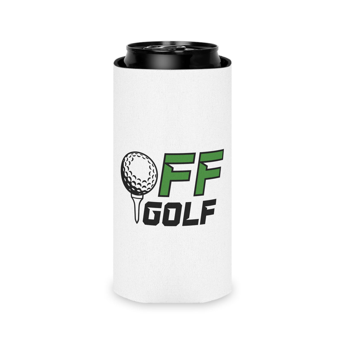 Off Golf Regular or Slim Can Cooler — "Only Fore Fun Golf" Beverage Cooler - White